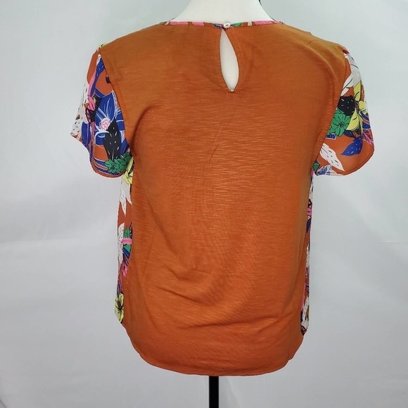 Women's Anthropologie Dolan Left Coast Collection Pleated Top Terra Cotta - Picture 3 of 4